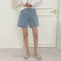 포디룩 (S M L) A라인으로 예쁘게 떨어지는 4부 하프 청반바지