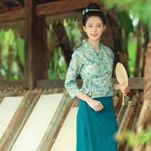 태국전통의상 뉴 빈티지 스 블라우스 스커트 타이 송크란 대 공연 동양 A033