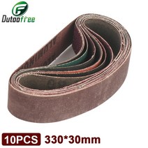 연마 도구 숫돌 10 개/대 330x30mm 샌딩 벨트 120-1000 그릿 나무 부드러운 금속 연마 사포 밴드 샌더 도구, 05 10PCS  P800