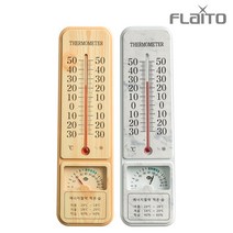 국산 플라이토 굿데이 나무무늬 아날로그 온습도계, 미송우드