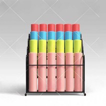 요가 매트 보관함 폼롤러 정리대 이동식 철제 보관함, 블랙 3단 60x65x95CM은 12수납