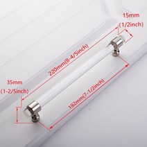 캐비닛 아크릴 서랍 Handl 유럽 스타일 도구 캐비닛 블랙 골든 옐로우 빈티지 가구 핸들 실린더, 12 SIlver-192mm