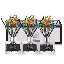 일라토스 플라워 디퓨저 200ml 3P + 섬유스틱 15P + 생화 3P 세트, 프로방스 라벤더 향