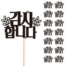 비비드레인 꽃다발 화분 떡 케이크 장식 데코 메세지픽, 25-감사합니다(15개)