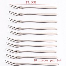 스테인레스 스틸 과일 포크 13cm 2 단 스낵 케이크 디저트 s 홈 식기 카페테리아 Flatware 주방 액세서리, sliver