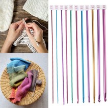 아프간바늘 여러 가지 빛깔의 튀니지 아프간 크로 셰 뜨개질 후크 스카프 스웨터 직조 긴 알루미늄 뜨개질 바늘 76, 없음