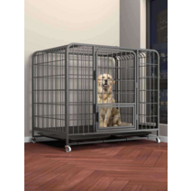 대형견 울타리 중형견 철장 안전문 스트롱독 케이지, 삼면 94x63x80 흑색 2.0