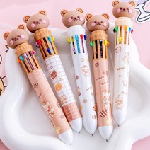 리투나 귀여운 곰돌이 10색볼펜 다꾸볼펜 0.5mm, 아이보리곰돌이