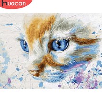 호랑이 그림 액자 풍수 세트 대형 인테리어 huacan 다이아몬드 동물 사진 모조 다이아몬드 5d 다이아몬드 자수 판매 고양이 바느질 모자이크 홈 장식, 전체 정사각형 60x80cm