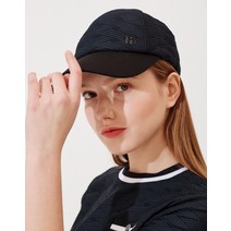 [22SS 헤지스 골프 여성]블랙 물결 조직 심플캡-HWHE2E311BK, BLACK:056