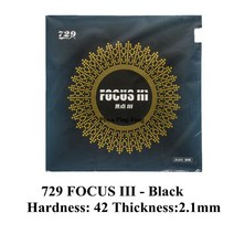 탁구러버 탁구라버 729 FOCUS III FOCUS3 3 FOCUS-3 Snipe Pips-In Table Tennis PingPong Rubber with Sponge 2.1, 블랙 H46