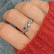 와이알유디 신비로운 블루오로라 하트 은925반지 12호~21호 조절가능 오픈링