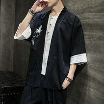 삼베옷 남성 개량 한복 정장 도포 남자 승복 중국풍 한요소 중국식 당복 개량 한복 카디건 대섶도포 하타리 남국조 히카리 복고풍