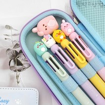 일정 레이지스타 귀여운 디자인 애니멀 6색볼펜 0.7mm 멀티볼펜 멀티펜, 랜덤발송