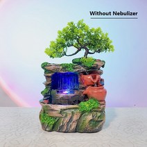 실내 분수 연못 인테리어분수대 의 데스크 흐르는 폭포 홈 장식 편안한 수지 Rockery 장식품 공예, [02] 110V US Plug, [02] Without Nebulizer