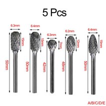 그라인더 절삭기 철재 로터리 그라인더 드릴 비트 3x6mm 5 개 원통형 헤드 조각 호빙 나이프 금속 나무, 01 ACDEF