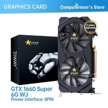 ziway gtx 1660 슈퍼 6g 그래픽 카드 256bit gddr6 hdmi 호환 dp dvi gpu 1660super 6gb 비디오 카드, gtx 1660 슈퍼 6g wj