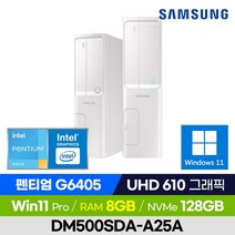 [12세대 신모델 출고!] 삼성전자 데스크탑 DM500SDA-A25A 슬림PC 사무용 인강용 가성비 데탑 (Intel 펜티엄/UHD 그래픽/윈도우11 Pro), 128GB, 8GB, 윈도우11 포함