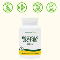 네이쳐스플러스 다이어트리 서플먼트 난황 난황유 난유 레시틴 600mg 180캡슐 NaturesPlus, NaturesPlus 난황 난황유, 1개, 180정
