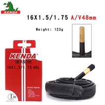 Kenda 자전거 내부 튜브 14 16 18 인치 1.5-1.75 1.75-2.125 AV FV BMX 접이식 자전거 타이어 사이클링 고무 타이어 고무 튜브 부품, 08 16 X 1.5-1.75 AV48mm