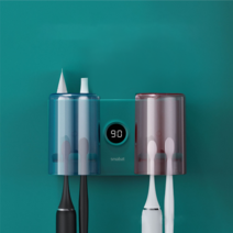 Smabat 칫솔벽걸이 컵 1+1 컵 2개 가정용 칫솔걸이 UV LED 무선 칫솔걸이 화이트 그린