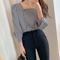 채시 스퀘어 블라우스