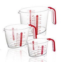 프렙솔루션 계량컵 250ml + 500ml + 1000ml 세트 PS-3430, 혼합색상