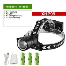 슈퍼 강력한 XHP199 전조등 손전등 18650 충전식 LED 헤드 램프 IR 센서 XHP90 낚시 랜턴 토치, Package XHP99B