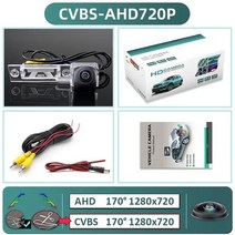 GreenYi 특수 차량 후방 카메라 폭스바겐 VW 파사트 B6 CC 투란 캐디 골프 플러스 투아렉 차량용 170 °, 02 CVBS-AHD720P-170deg