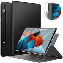 삼성 갤럭시 탭 s7 pl 미국 fe 케이스용 갤럭시 탭 s8 pl 미국s8 울트라 케이스용 연필 홀더 마그네틱 스탠드 커버, CX 블랙, 없음