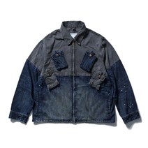 더블탭스 Madness mdns wtaps Shawn Yue 데님 재킷 남성용 조수 브랜드 레트로 스티칭 워싱 작업 재킷