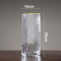 화병 꽃꽂이 철제 인테리어 오브제 꽃병 모던한 디자인의 유리 홈 데코 액세서리 황금 테두리 책상 식물 컵 인형 도매 장식품, 29cm