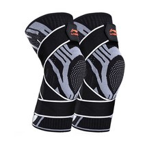 리닝 무릎 패드 스포츠 남자 무릎 흑재【이중 가압-물고기 규모 봄-대형 실리카 젤】, 흑재 단장