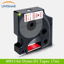 인테리어 소품 타자기 유니크 엔틱 40913 Dymo 라벨 라이터 라벨포인트 40917 150 260D 문자 프린터 리본 스티커 용 흰색/빨간색 200 D1 테이프 9mm, Red on White