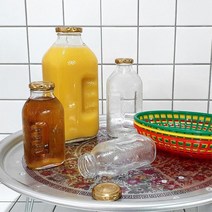 레트로 보리차 대용량 냉장고 유리 물병 우유 업소용 물통 까페 우유보틀 캠핑, 500ml