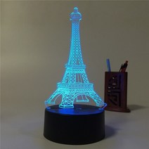 오페라 하우스 3d 야간 조명 7 색 변경 에펠 탑 3d 환상 램프 피라미드 3d 야간 조명 기념품 방 홈 장식, d, 리모컨이 있는 16가지 색상