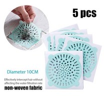 씽크대 배수구 거름 망 press type floor drain 탈취제 커버 세면대 필터 헤어 플러그 탈취제 파이프 씰링 플러그 주방 욕실, 5개