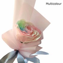 자이언트 플라워 발렌타인 데이 크리스마스 시뮬레이션 비누 꽃다발 단일 거대한 큰 꽃 머리 장미, 02 Multicolor