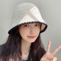 뽀글이부클벙거지모자 버킷햇 양털 따뜻한 봄가을겨울, free, 블랙