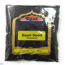 7 Ounce (Pack of 1) Rani Tukmaria (Natural Holy Basil Seeds) 7oz (200g) Used for Falooda / Sabja De, 1