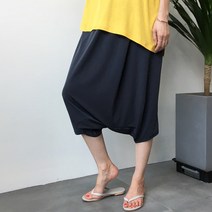 리즈와이 알라딘 하렘 배기팬츠 허리밴딩 똥싼바지 루즈핏 7부기장 (차콜/블랙 55~88)