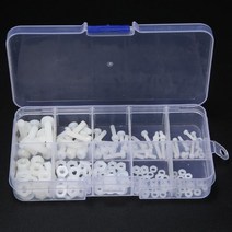 150pcs 흰색 나일론 육각 나사 m2 m2.5 m3 m4 m5 볼트 너트 스탠드 오프 스페이서 키트 플라스틱 상자 내식성