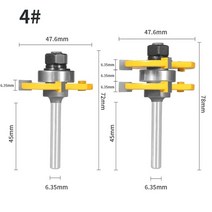 밀링 커터 커팅 도구 Yusun 2pcs 47mm 코브 1-78 tamp g 어셈블리 라우터 비트 목공 우드 페이스 밀, CHINA, 6.35x47.6x35