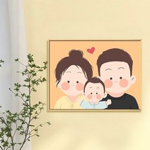 보석십자수 가족사진 DIY 다이아몬드 그림 세트 보석비즈십자수 거실 장식 집중력향상 비즈 수제공예 DIY키트 사무실 집들이 개업선물 인테리어 소품, YF220, 60*80cm