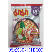 [마마]95g 태국라면 점보 마마똠얌 새우 / 마마무샵 민스드 포크 플레이버 누들 각95g X 30개(1BOX), 마마똠냠 새우