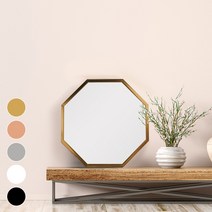 유씨엠 플로 인테리어 정팔각 벽거울 700, 골드