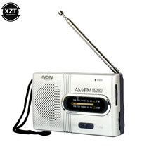 캠프 휴대용 자가발전 라디오 랜턴 무선 미니 am fm 수신기 텔레스코픽 안테나 미니, 은
