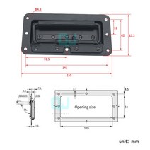 폴딩도어손잡이 샤워부스 매립 미닫이문 거실 베란다 LS504-3 스퀘어 숨겨진 된 봄 접는 손잡이 도구 상자, 01 black_01 Iron material