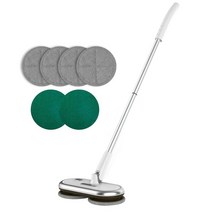 GOBOT 전동 듀얼 스피닝 대걸레 헤드가 있는 전기 대걸레 경량 및 충전식 극세사 패드 4개 바닥 스크러버 2개 견목 바닥/욕실/타일 청소용 청소 왁싱