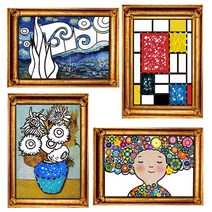 [매직북스] 명화 컬러링 액자 만들기 (4종 택1), D타입:몬드리안  빨강 파랑 노랑의 구성